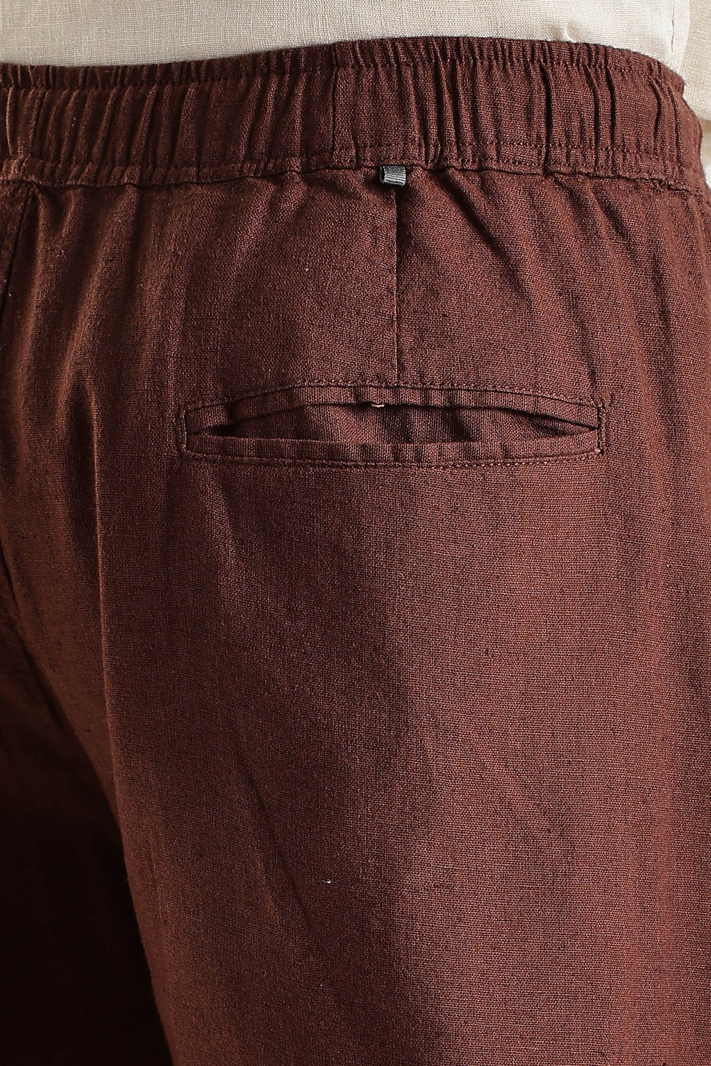 Brown Regular Fit Linen Pants
