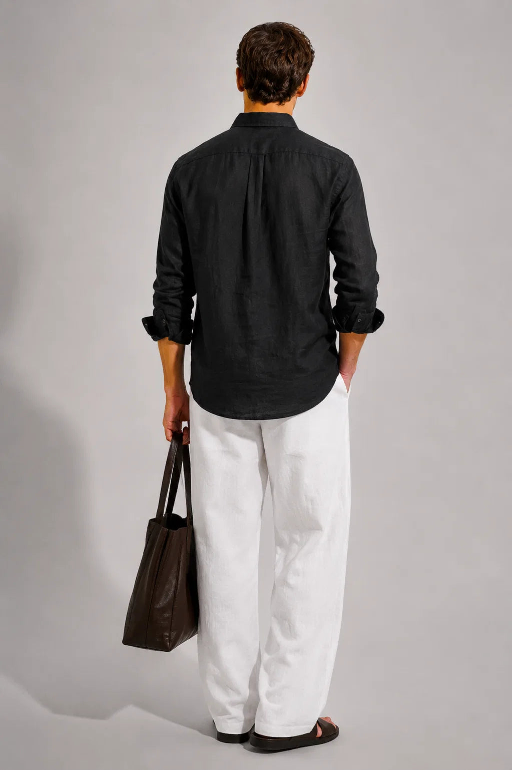 Linen Black Relaxed Fit Shirt