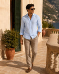 Men's Premium Sky Blue Linen Shirt