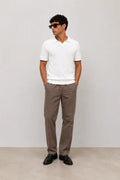 White Rib Knit Polo