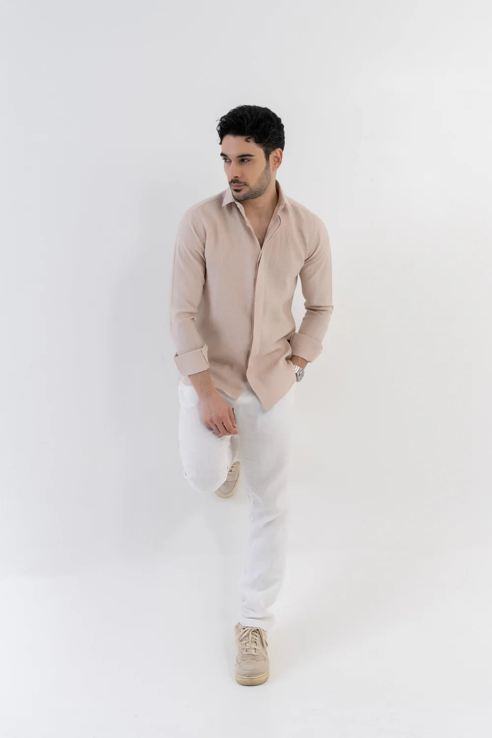Men's Sage Green Premium Linen Shirt