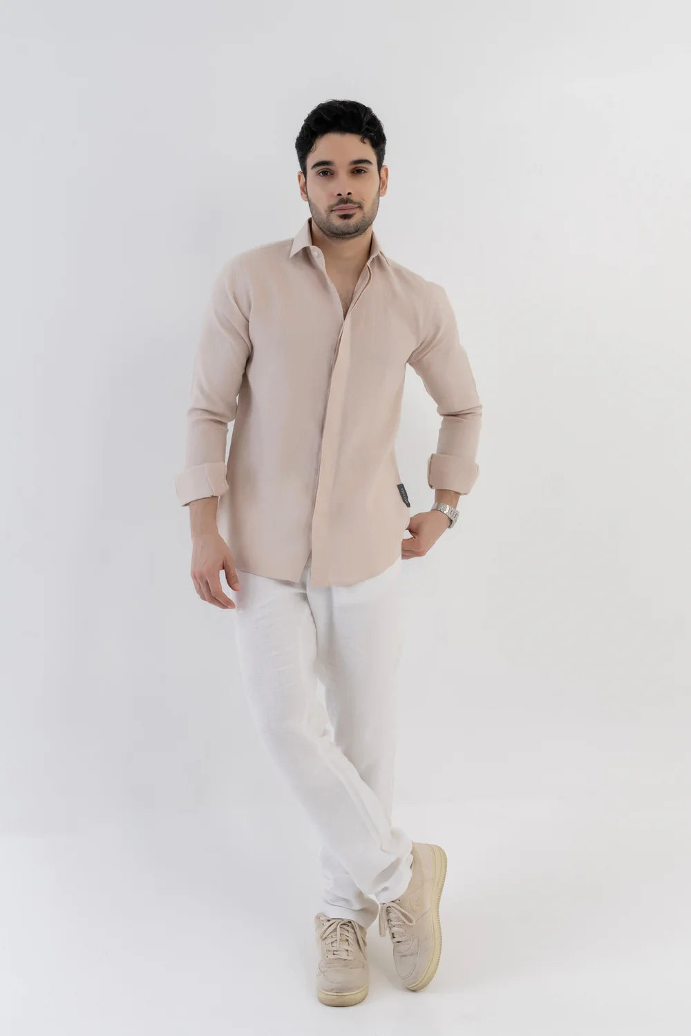 Men's Sage Green Premium Linen Shirt
