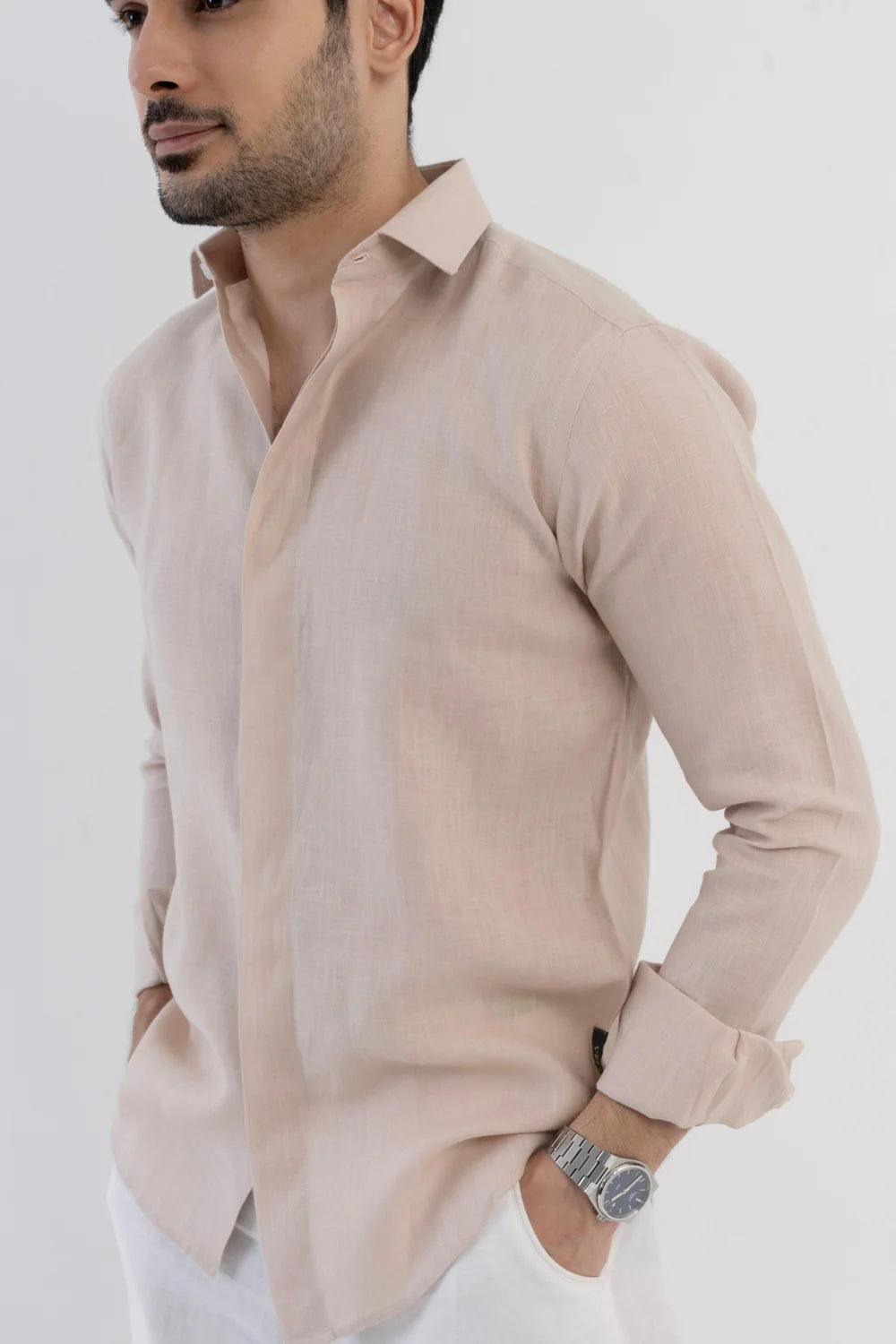 Men's Sage Green Premium Linen Shirt