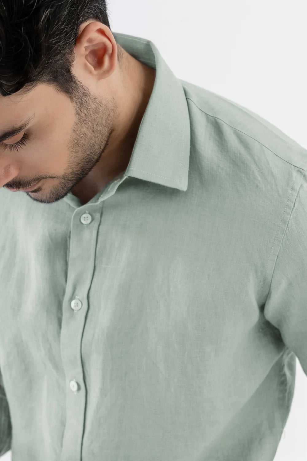 Men's Sage Green Premium Linen Shirt