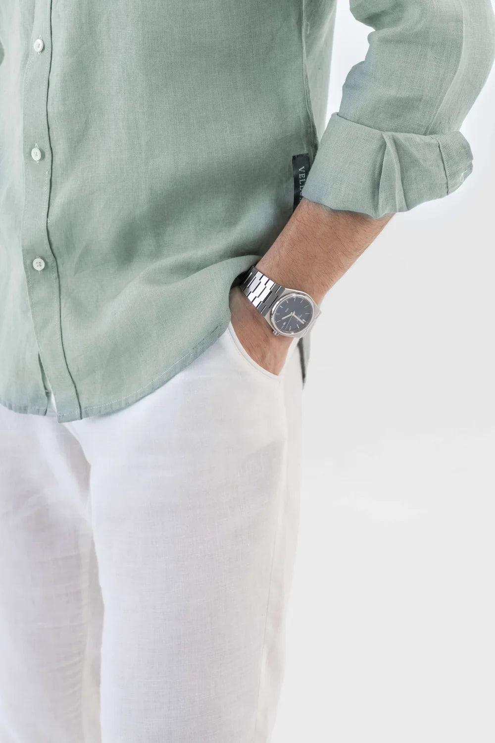 Men's Sage Green Premium Linen Shirt
