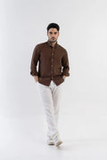 Men's Premium Chocolate Brown Linen Shirt