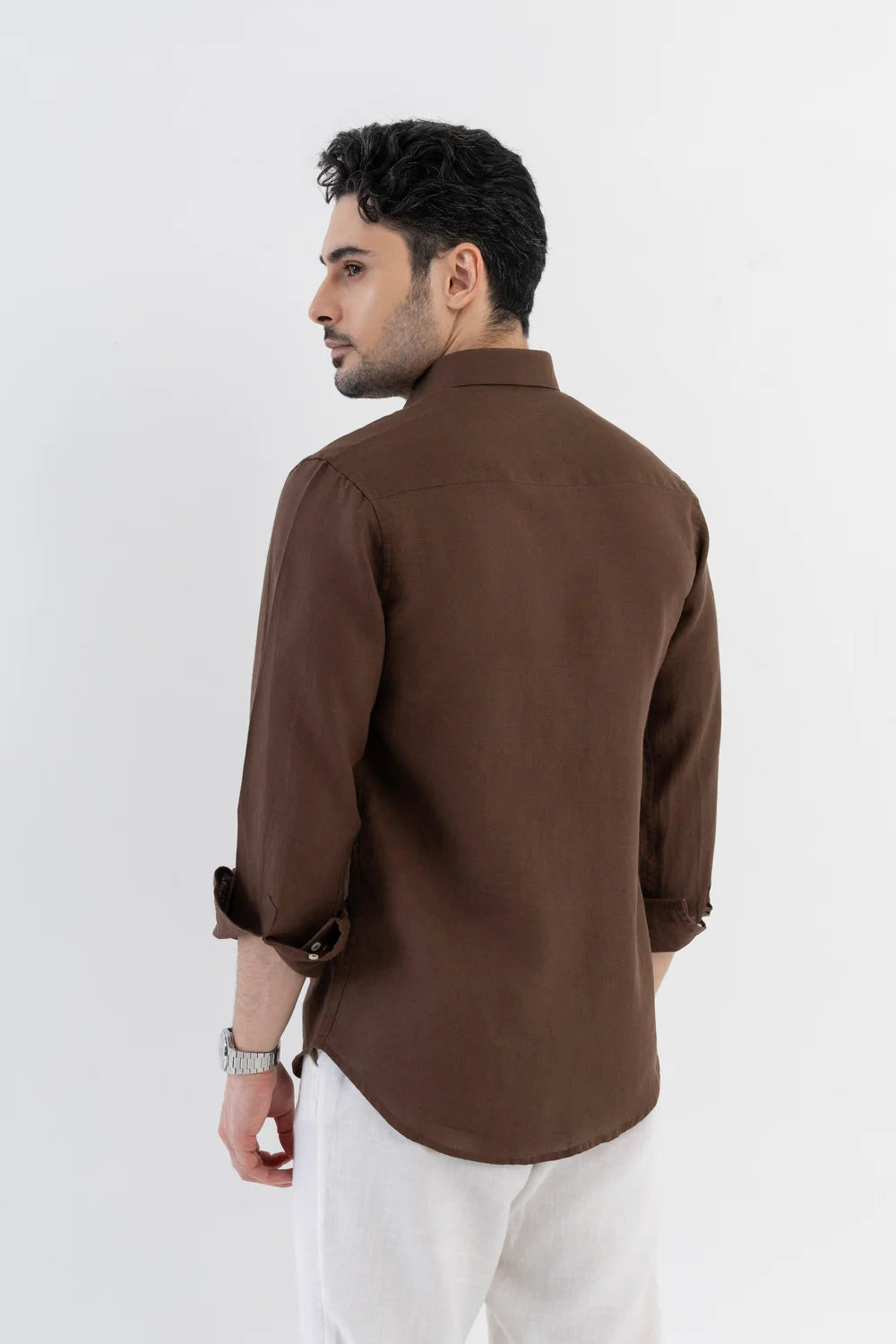 Men's Premium Chocolate Brown Linen Shirt