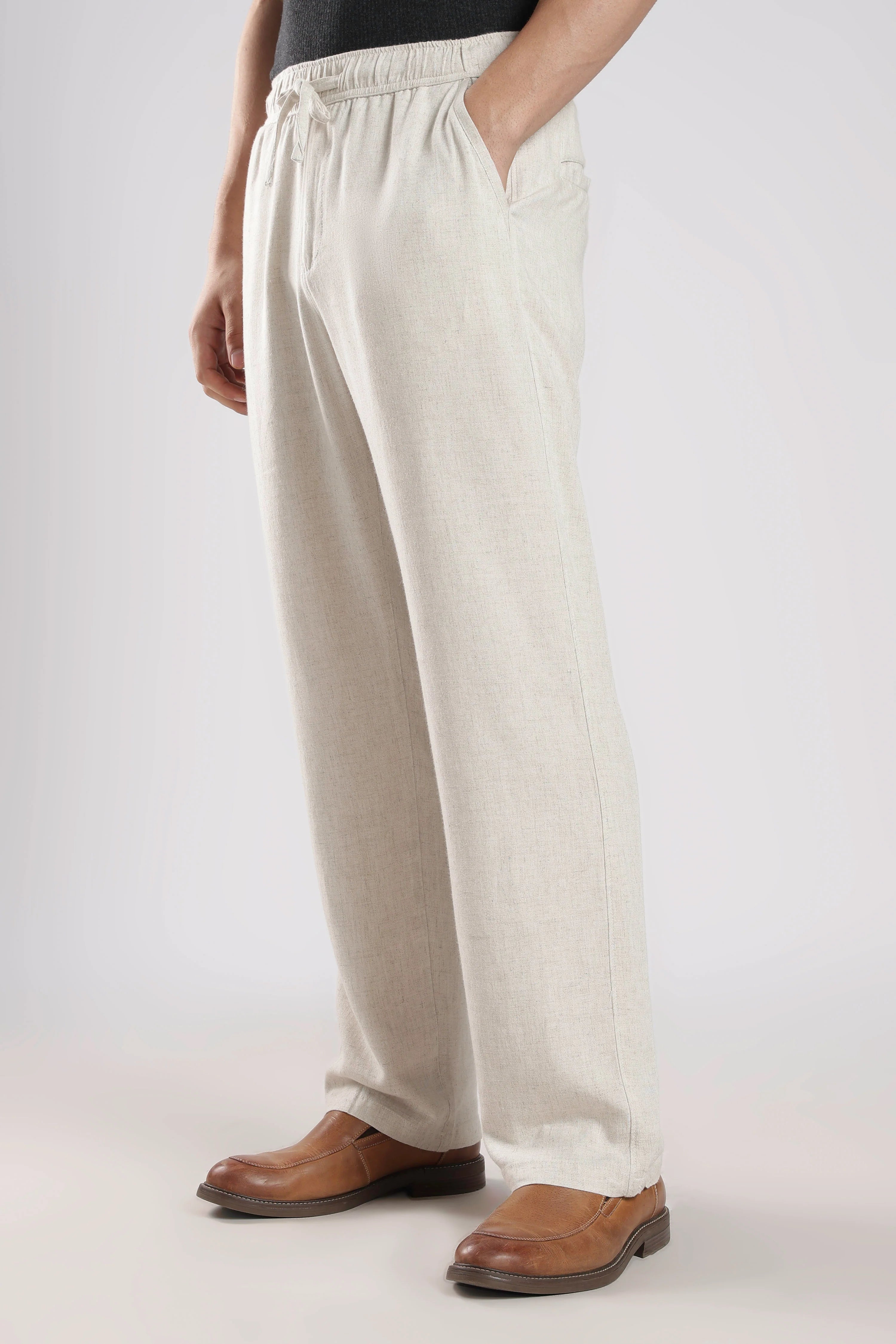 Relaxed fit Linen Pants Beige