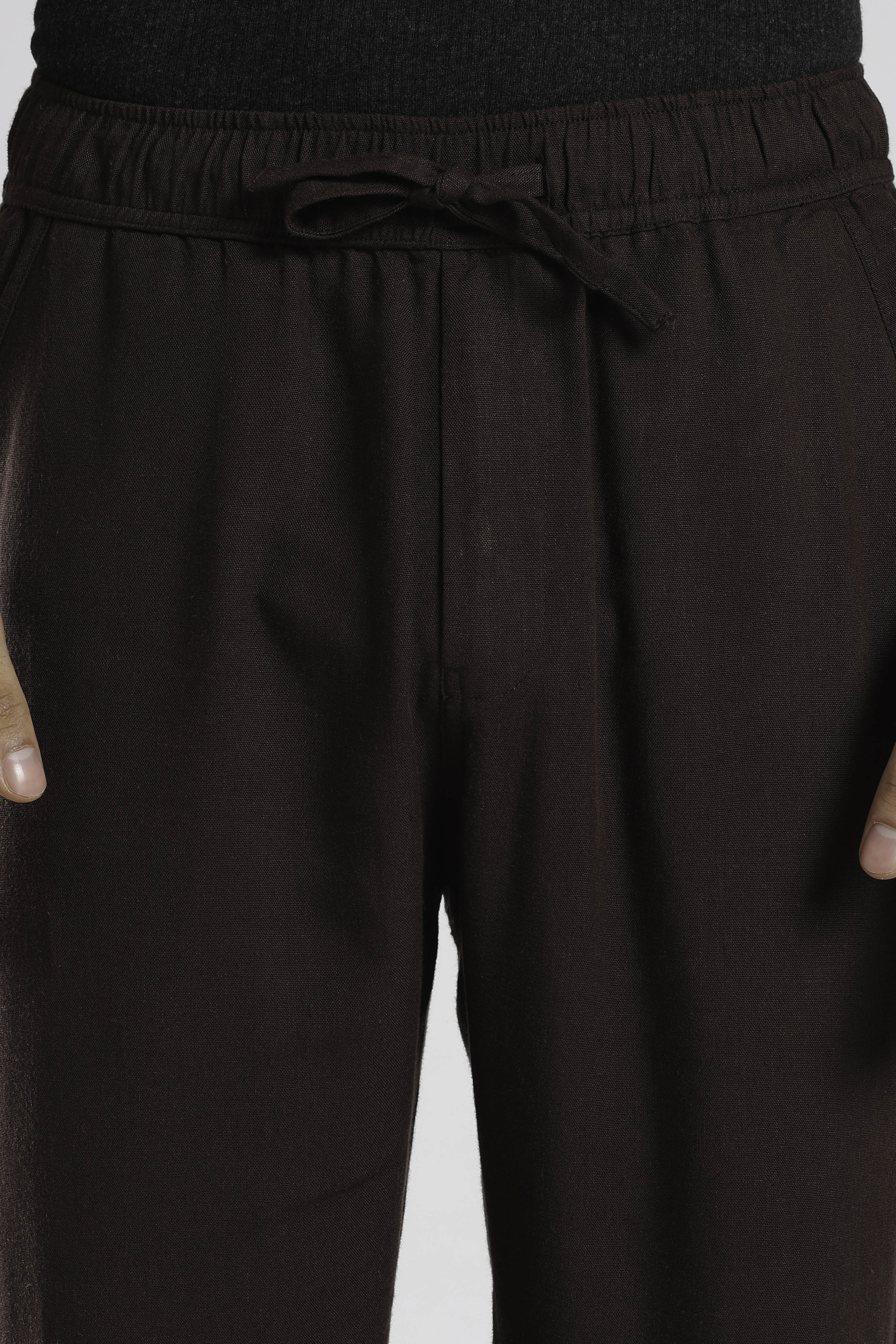 Relaxed Linen Pants Wet Brown