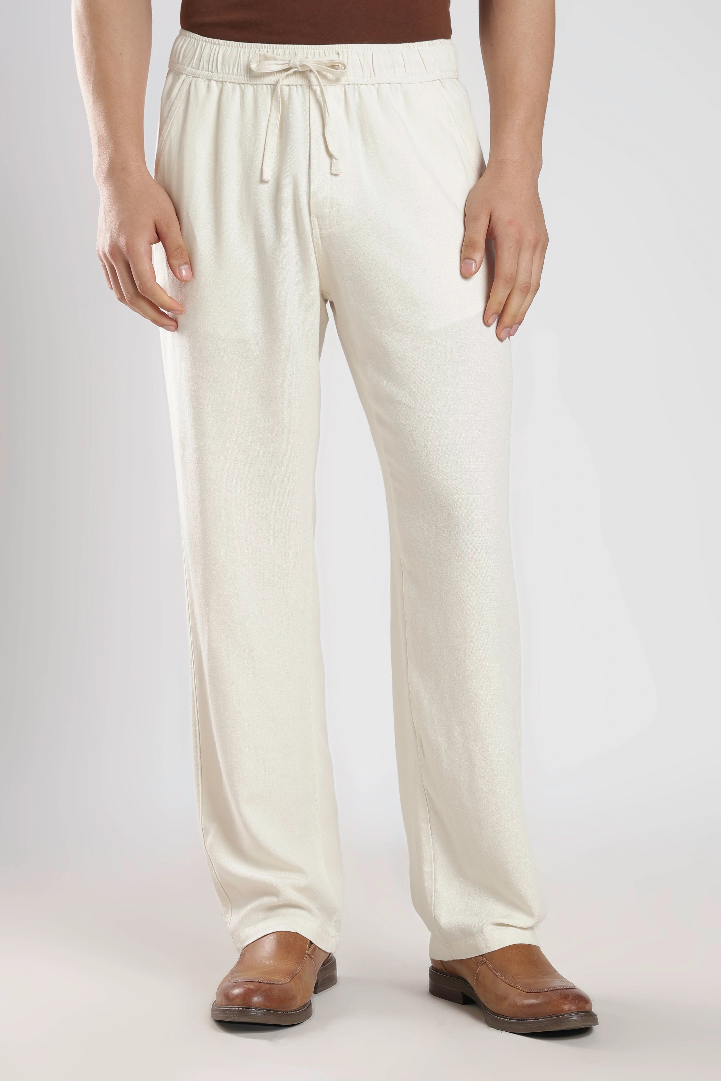 Relaxed Linen Pants Off white