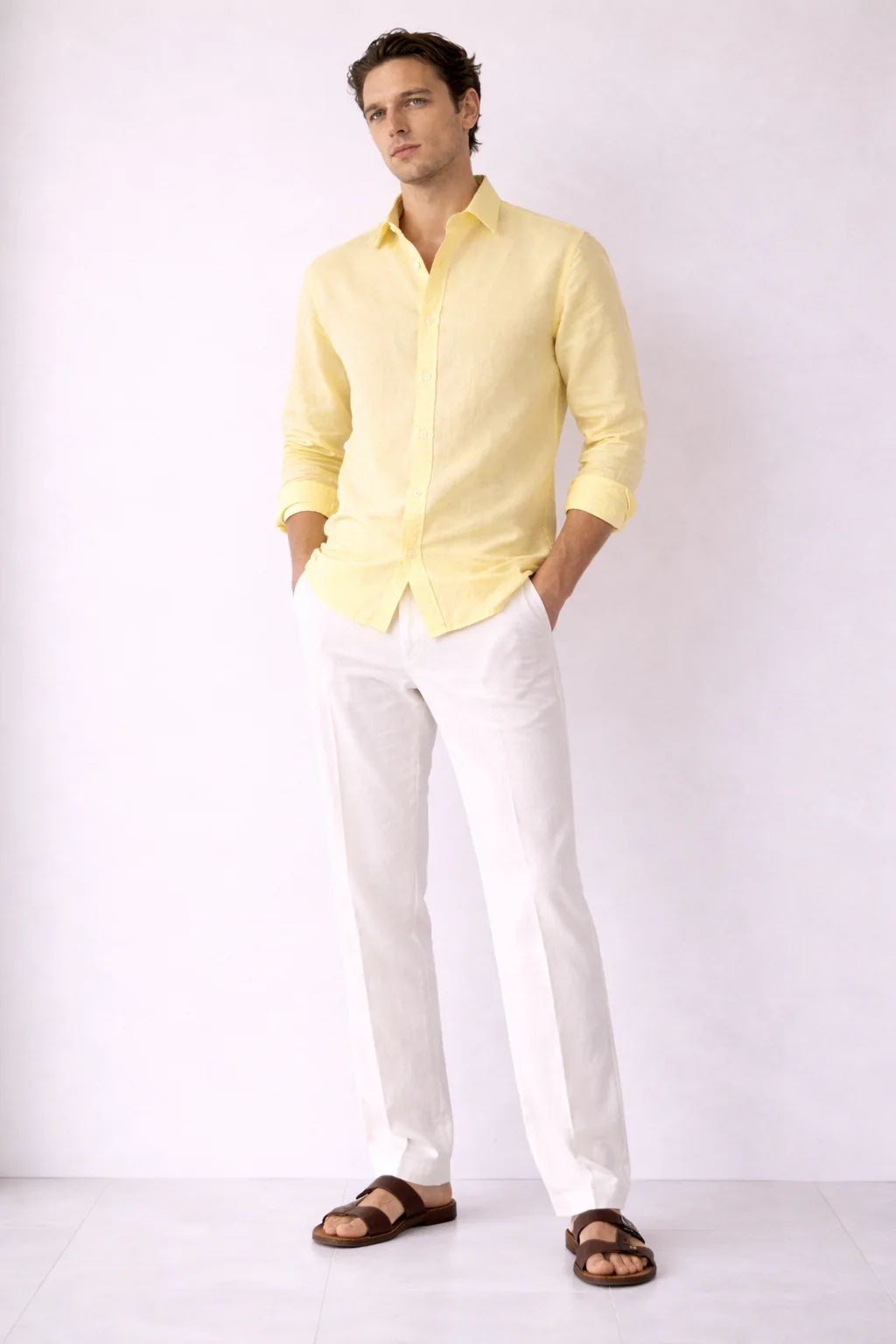 Yellow Linen Blend Shirt
