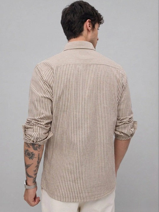 Sandstone Fine-Stripe Shirt