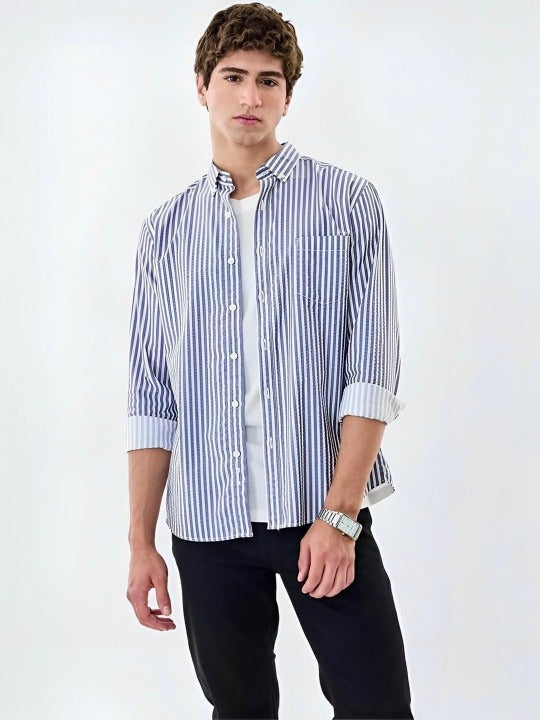 Navyline Vertical Stripe Shirt