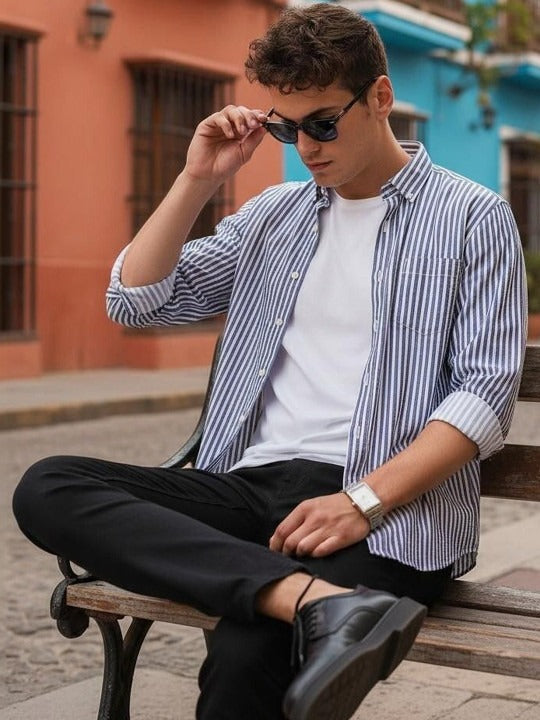 Navyline Vertical Stripe Shirt