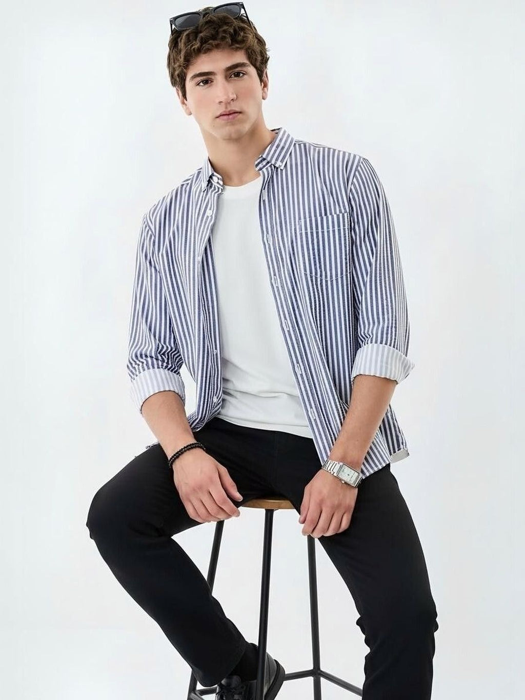 Navyline Vertical Stripe Shirt
