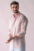 Men's Premium Blush Pink Linen Shirt
