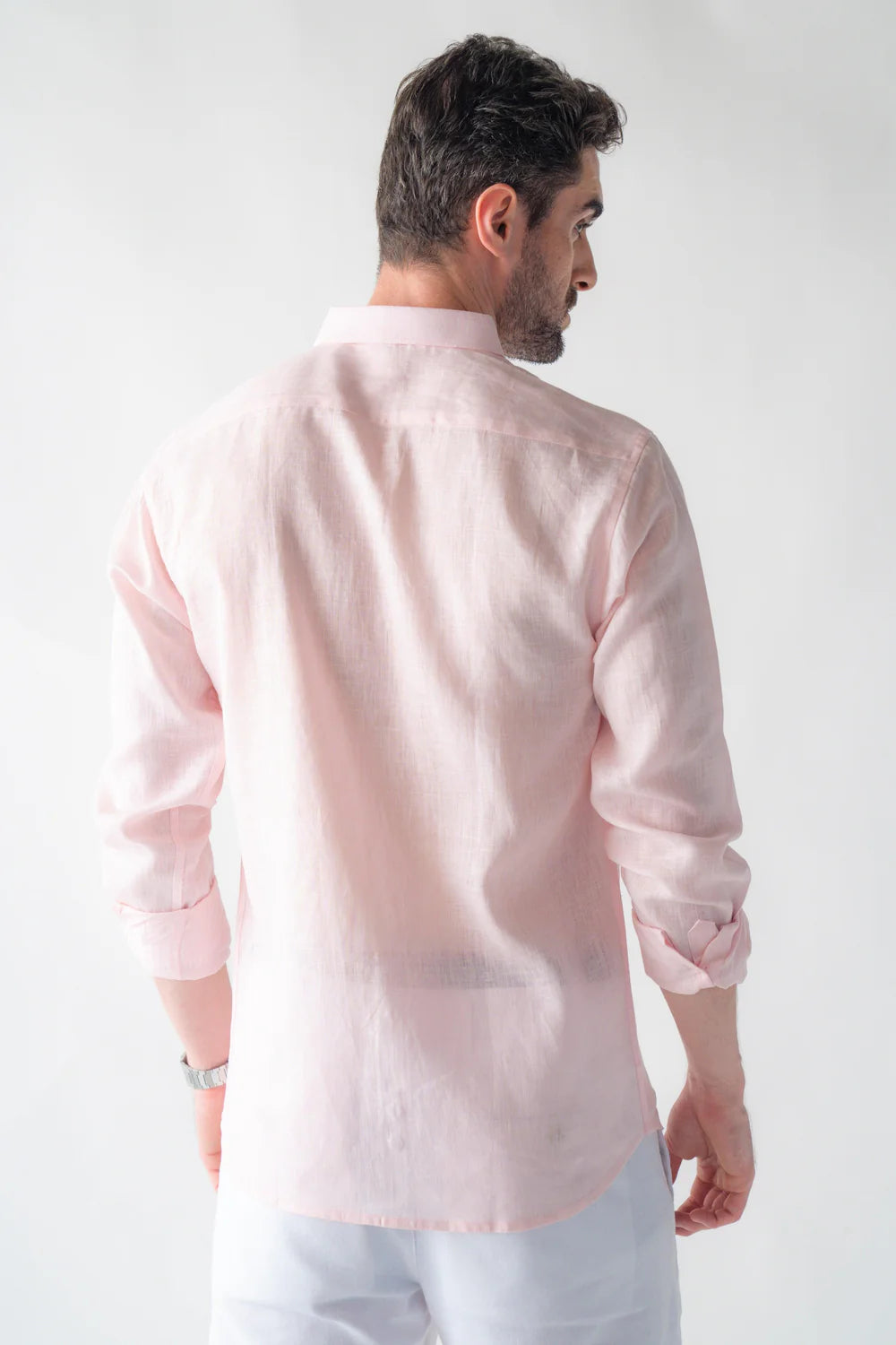 Men's Premium Blush Pink Linen Shirt