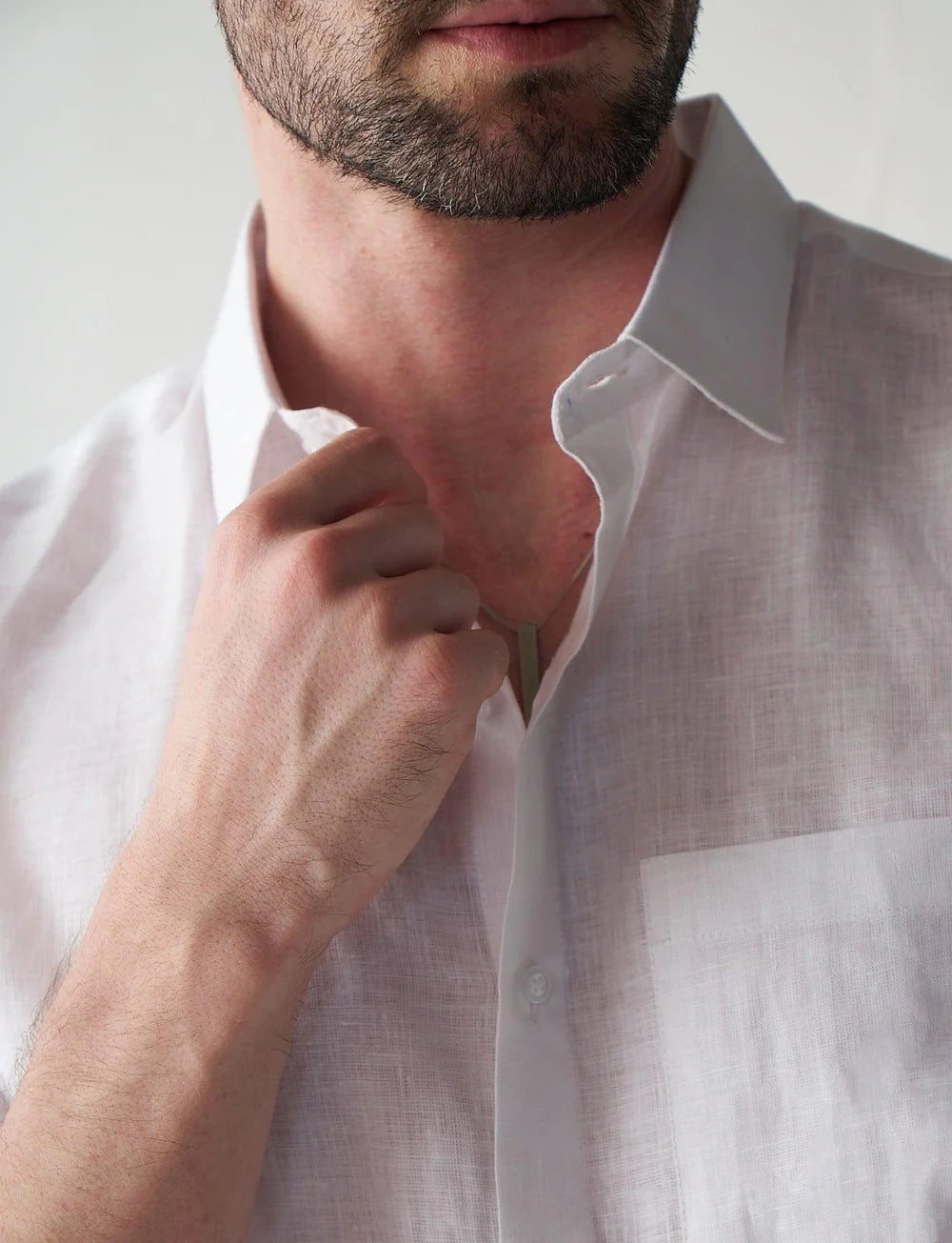 Men's Premium White Linen Shirt